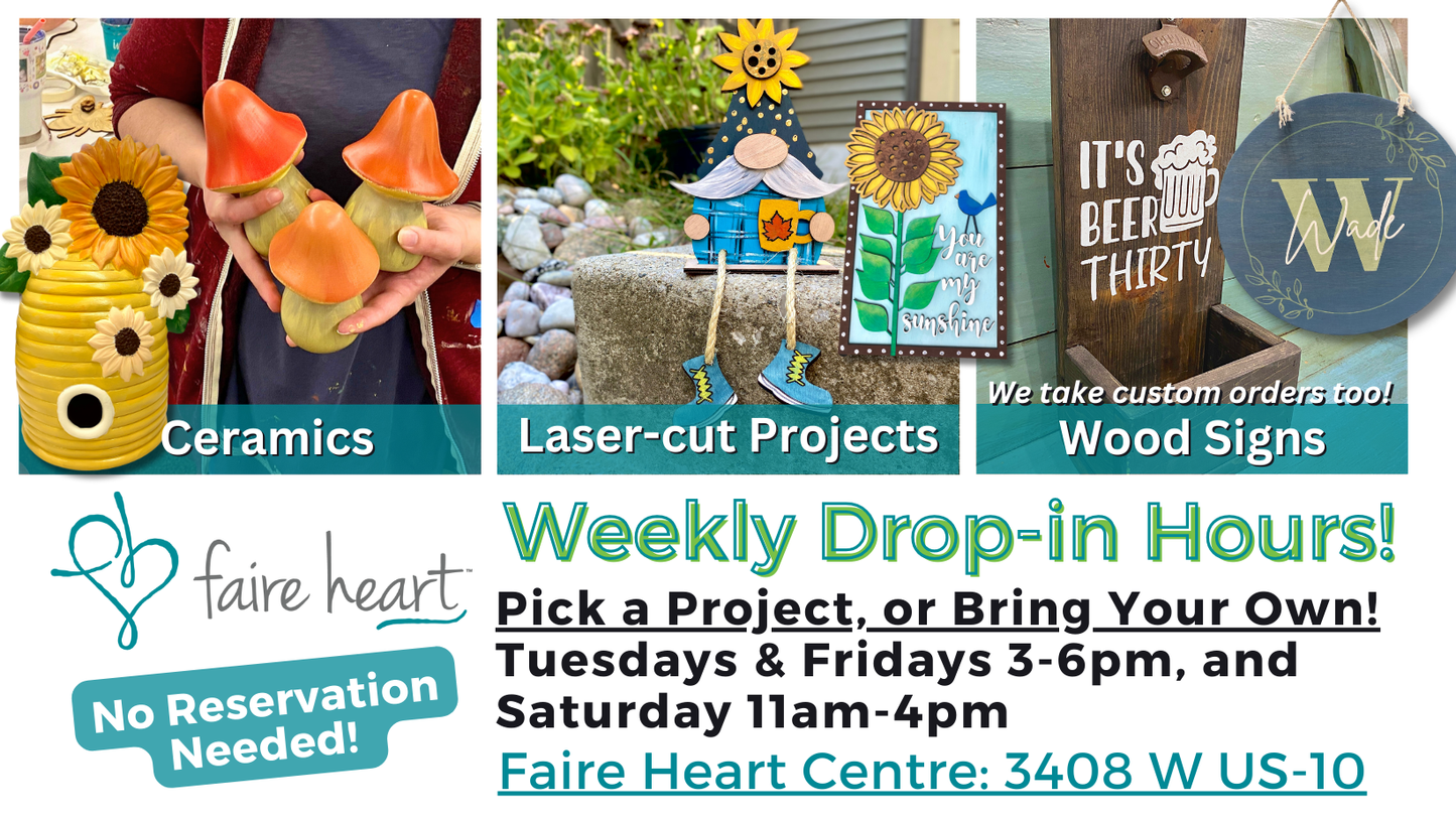 Drop-in & Create Hours - Open THREE days a week!