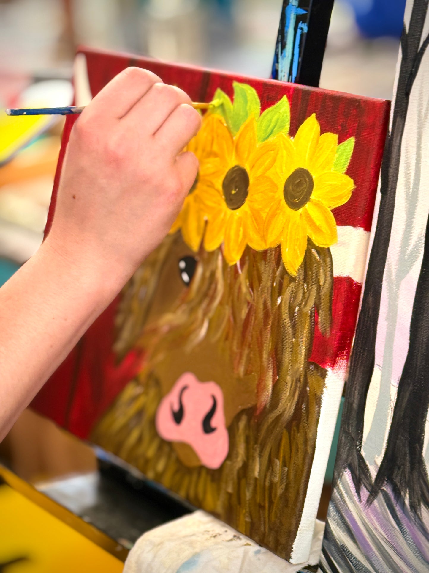 Sunflower Highland Cow Video Tutorial