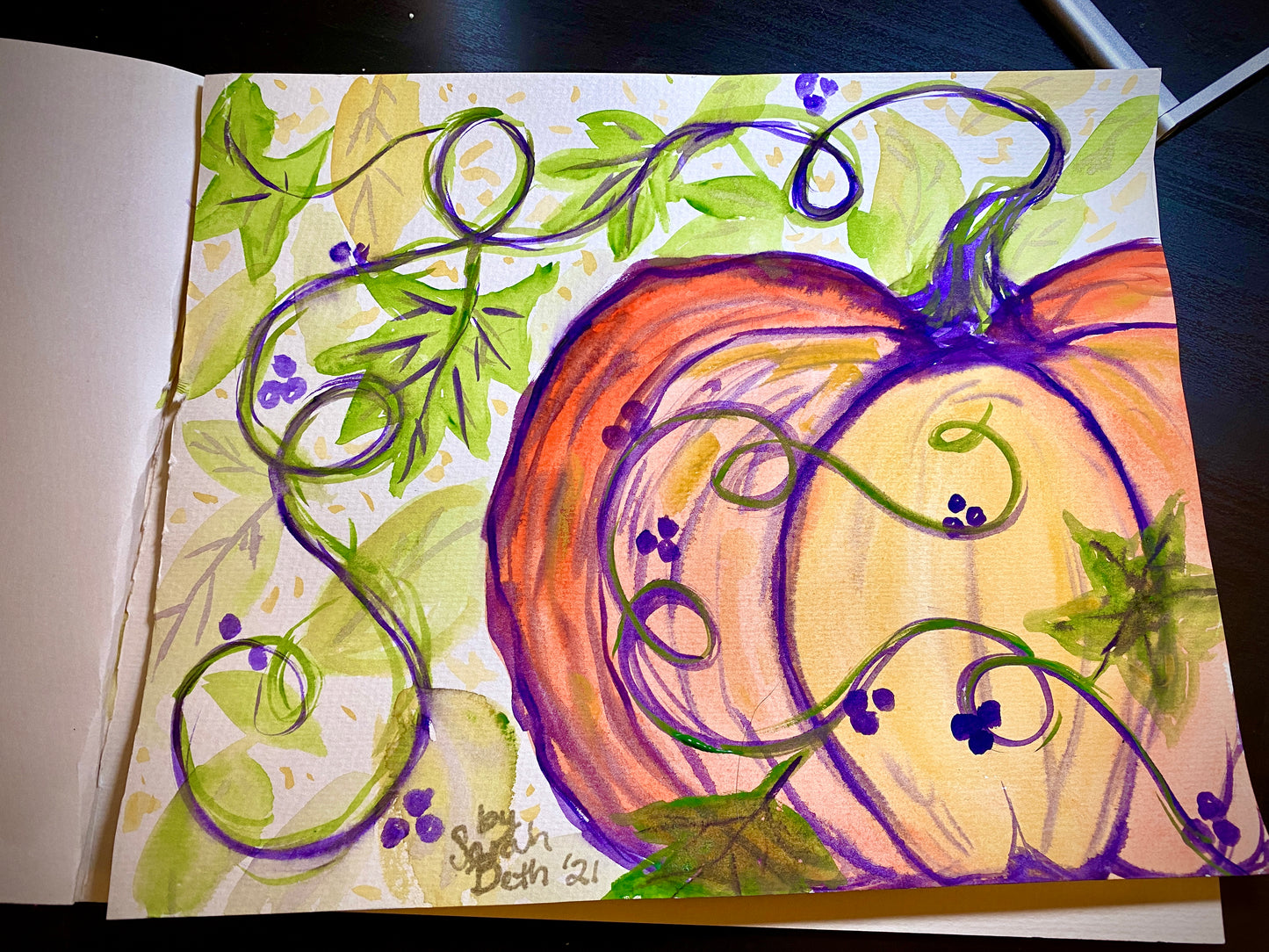 Harvest Weekends Pumpkin Watercolor Class at Kibby Creek Campground!