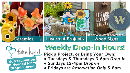 Drop-in & Create Hours - Open THREE days a week!
