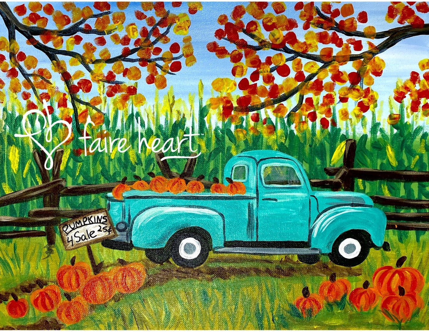 Vintage Fall Truck & Pumpkins Video Tutorial