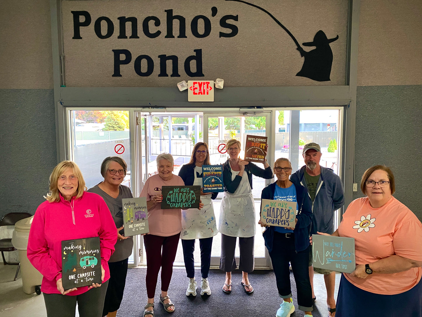 August 15th - Wood Sign Party at Poncho's Pond Campground!