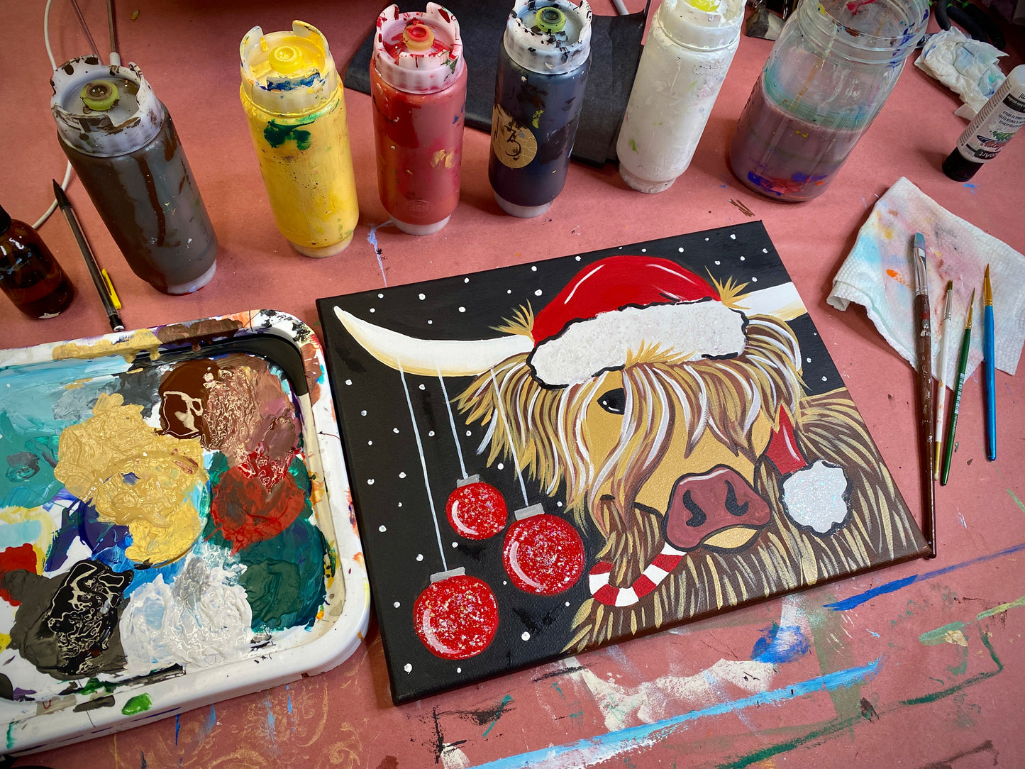 Holiday Highland Cow Video Tutorial