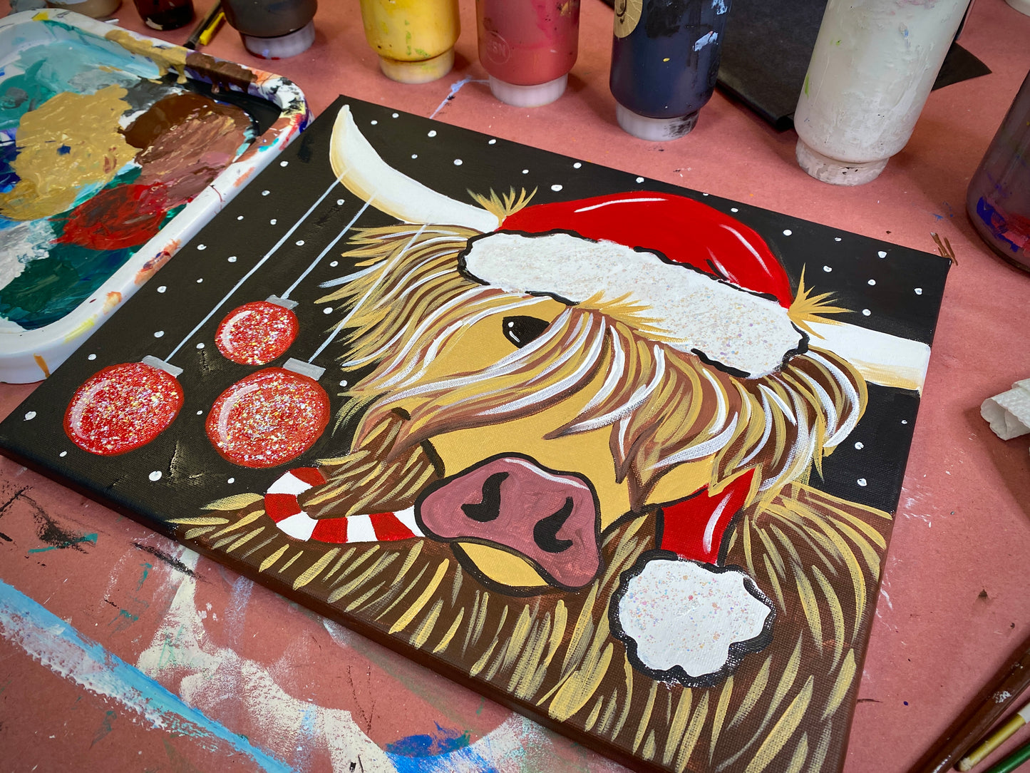 Holiday Highland Cow Video Tutorial