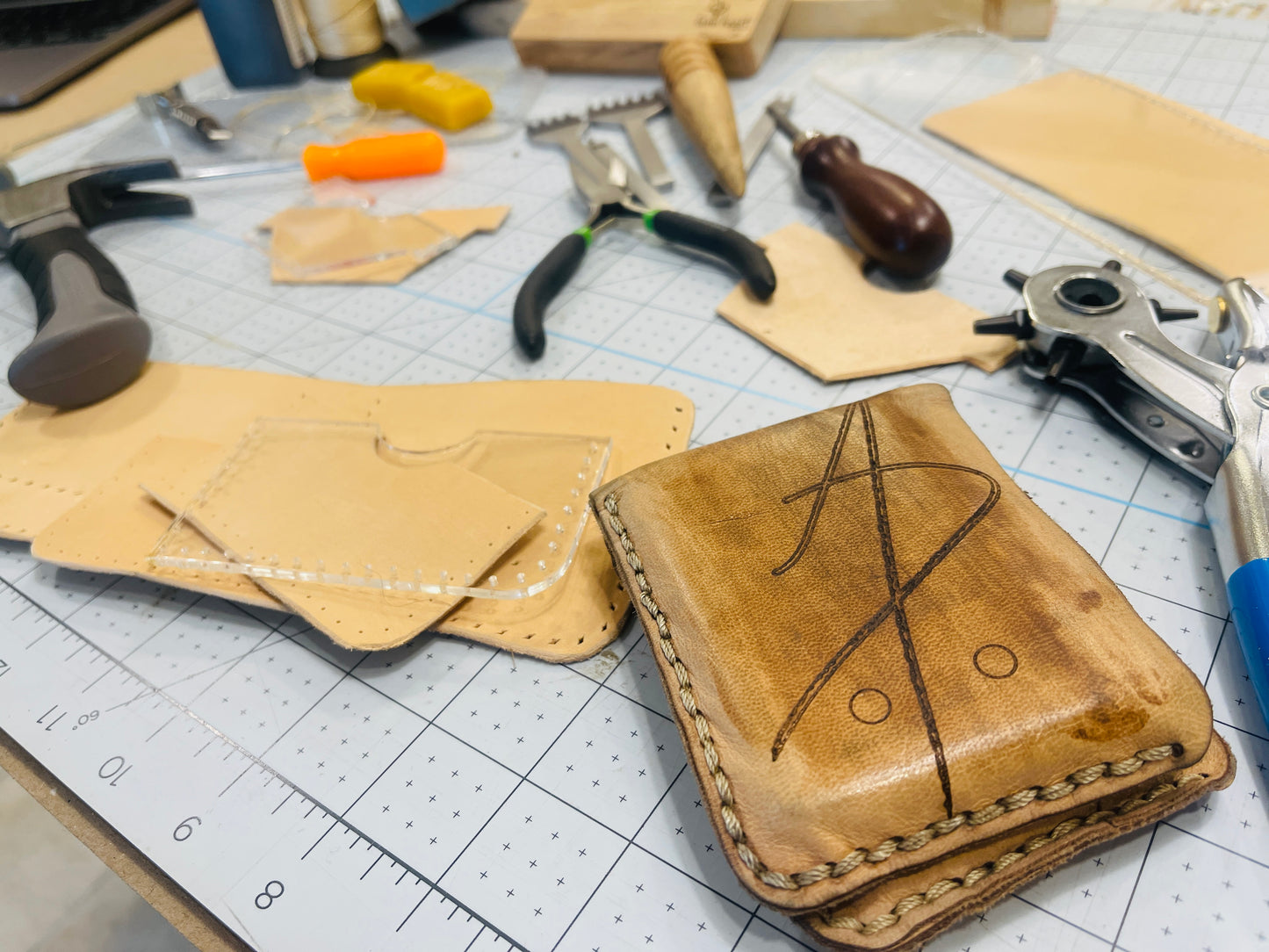 Custom, Hand-Made Leather Wallet