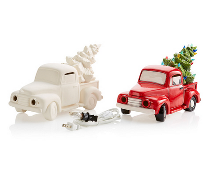 Vintage Truck with Light-Up Tree